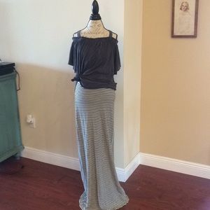 TART Gray and White striped Maxi